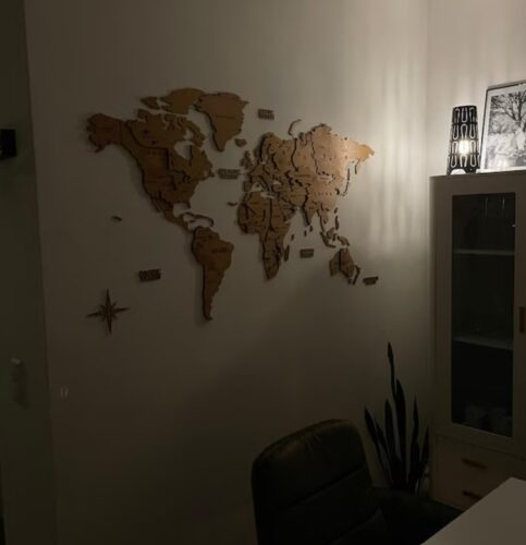 Drewniana Mapa Świata 3D 'Dąb' photo review