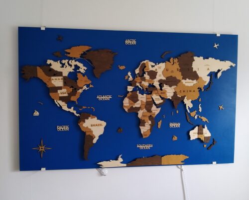 Drewniana Mapa Świata 3D 'Multikolor' photo review