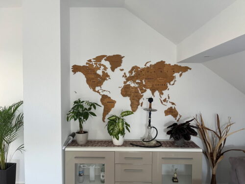 Drewniana Mapa Świata 3D 'Dąb' photo review