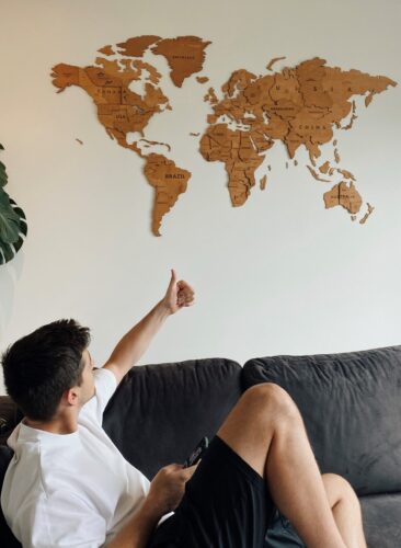 Drewniana Mapa Świata 3D 'Dąb' photo review