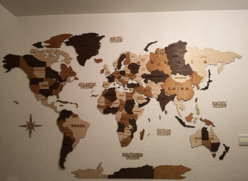 Drewniana Mapa Świata 3D 'Multikolor' photo review