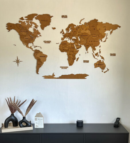 Drewniana Mapa Świata 3D 'Dąb' photo review