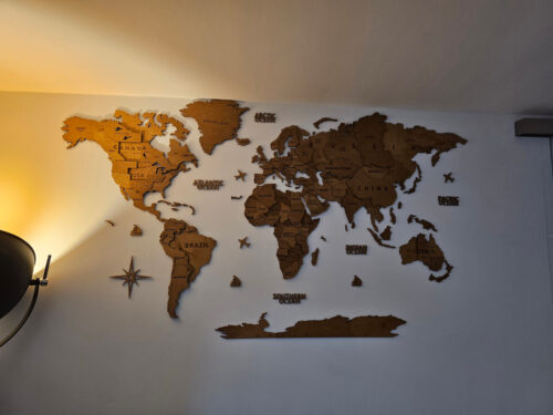 Drewniana Mapa Świata 3D 'Dąb' photo review