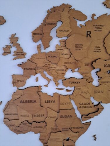 Drewniana Mapa Świata 3D 'Dąb' photo review