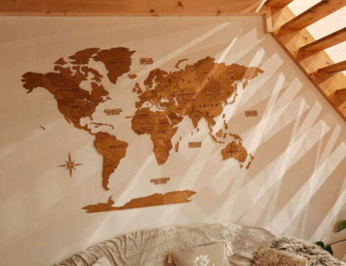 Drewniana Mapa Świata 3D 'Dąb' photo review