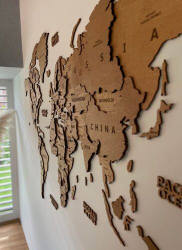 Drewniana Mapa Świata 3D 'Dąb' photo review