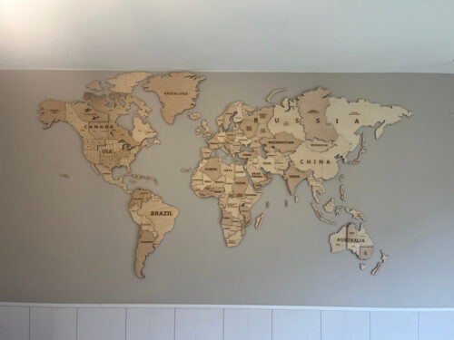 Drewniana Mapa Świata 3D 'Natural Wood' photo review